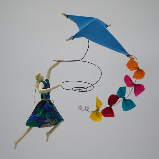 Kite in Flight Blue - k13