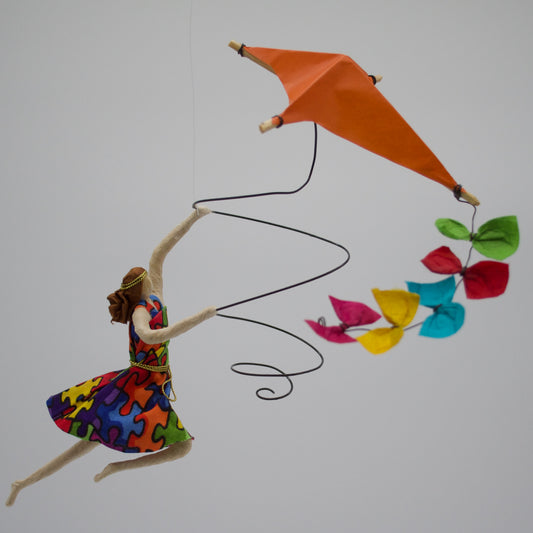 Kite in Flight Orange - k17